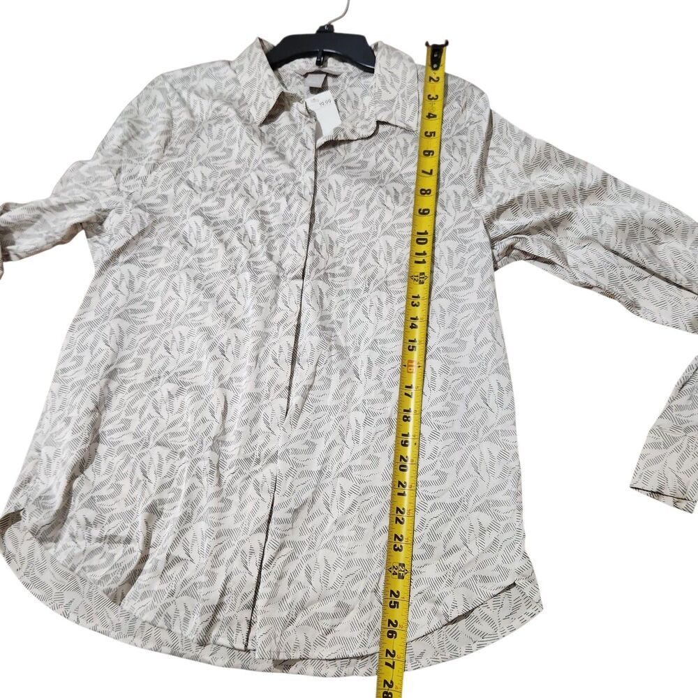 HM Silk Shirt Size Medium Hidden Buttons Long sleeve Lightweight - Picture 5 of 14